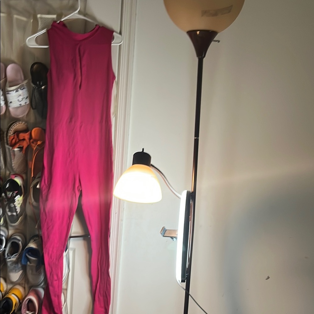 Vibrant Pink Wide-Leg Jumpsuit with Flowy Fabric